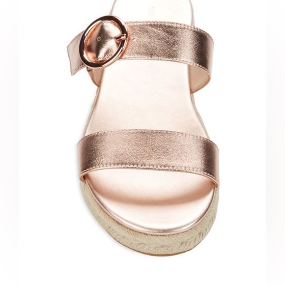 NWB Stuart Weitzman Metallic Leather Espadrille Sandals - Picture 6 of 7